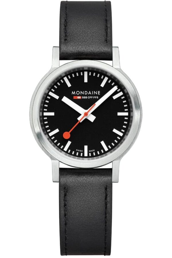 Mondaine MST.34020.LBV.SET Damenuhr stop2go mit Lederband 34 mm