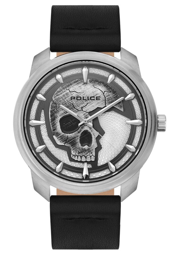 Police PL15714JS.04 Herrenuhr Bleder Schwarz/Stahl