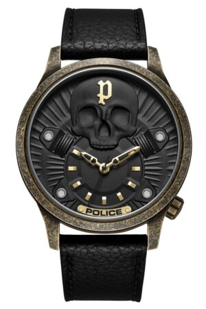 Police PEWJA2227702 Herren-Armbanduhr Jet Schwarz/Goldfarben