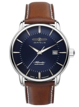 Zeppelin 8452-3 Herrenuhr Automatik Atlantic Swiss Lederband braun