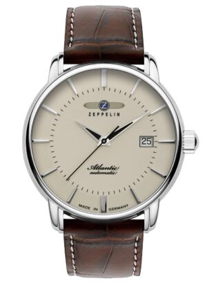 Zeppelin 8452-5 Automatik Herrenuhr Atlantic Swiss mit braunem Lederband