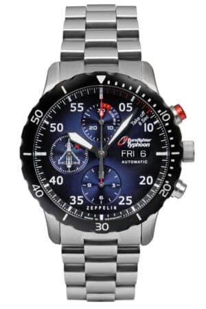 Zeppelin 7218M-3 Herrenuhr Automatik Chronograph Eurofighter mit Stahlband