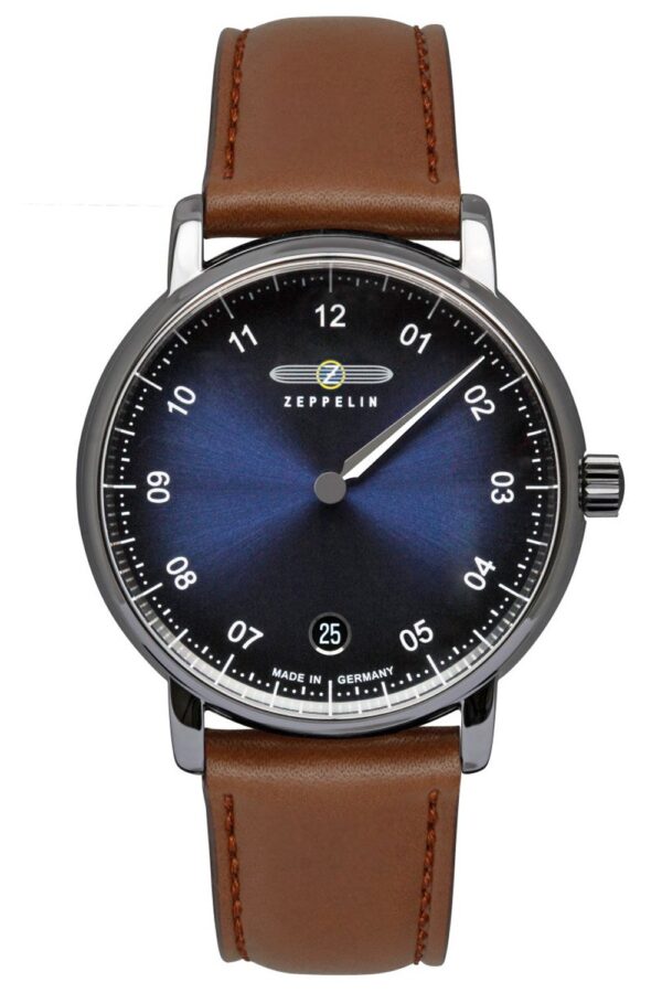 Zeppelin 8643-3 Damen-Armbanduhr New Captain's Line Monotimer Braun/Blau