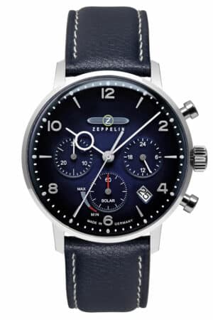 Zeppelin 8086-3_N Herrenuhr Solar Chronograph LZ129 Hindenburg Blau