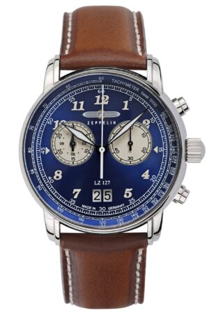 Zeppelin 8684-3 Herrenuhr Chronograph LZ 127 Braun/Blau