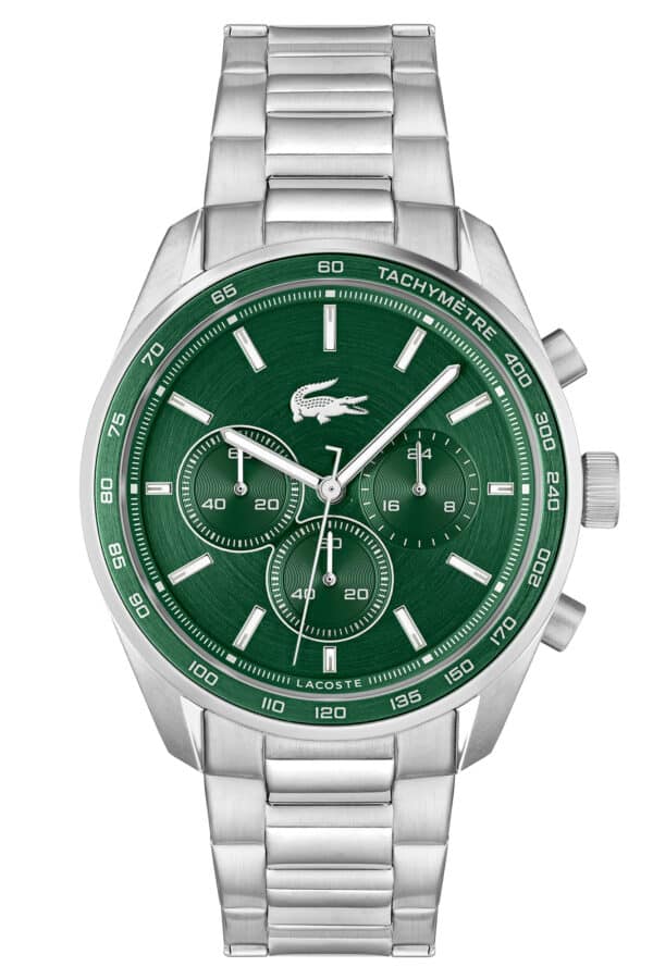 Lacoste 2011346 Herrenuhr Boston Chronograph Stahl/Grün