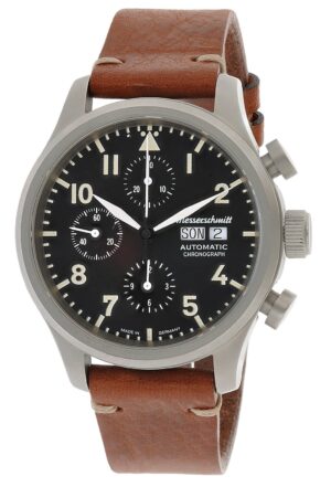 Messerschmitt ME-3H214 Herren-Fliegeruhr Automatik Chronograph mit Lederband