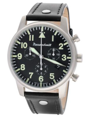 Messerschmitt ME-4544-SL Herrenuhr Chronograph für Flieger Schwarz