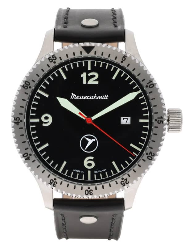 Messerschmitt ME-98152LB Herrenarmbanduhr für Flieger mit Lederband