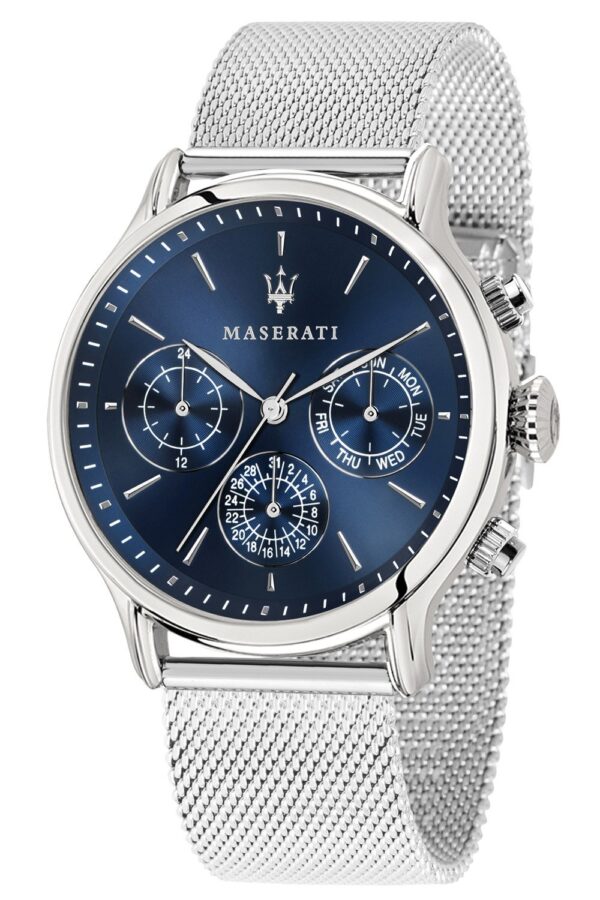 Maserati R8853118019 Herrenuhr Multifunktion Epoca silberfarben/blau