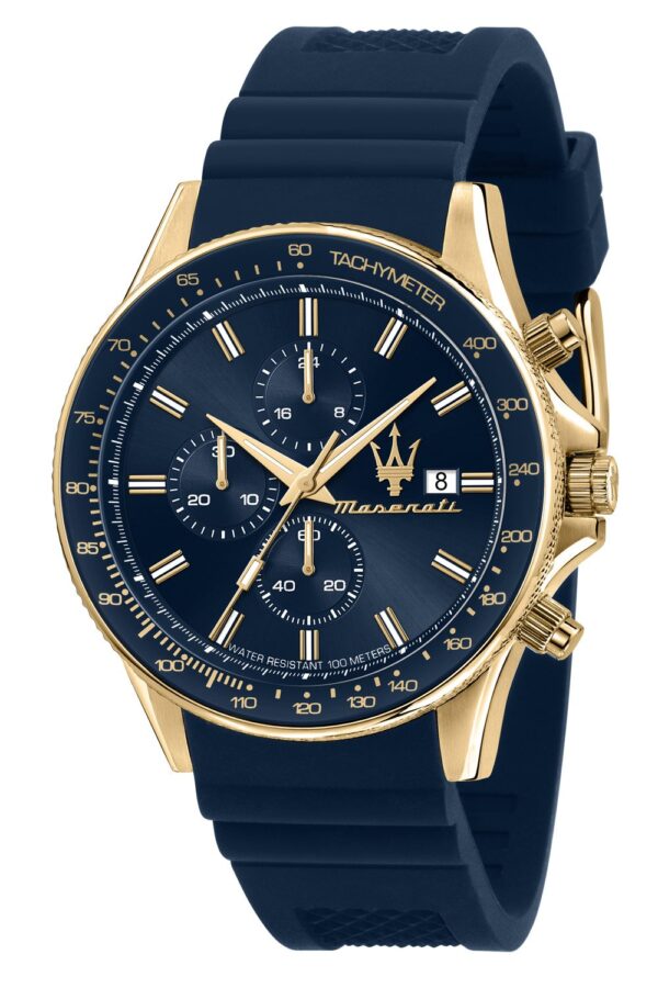 Maserati R8871640004 Herrenuhr Chronograph Sfida Gold/Blau