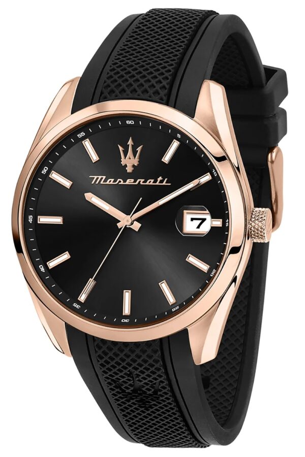 Maserati R8851151002 Herren-Armbanduhr Attrazione Schwarz/Roségoldfarben