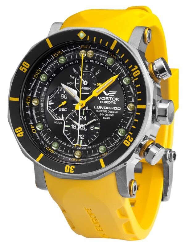 Vostok Europe YM86-620A505-YLW Herren-Alarm-Chronograph Lunokhod 2