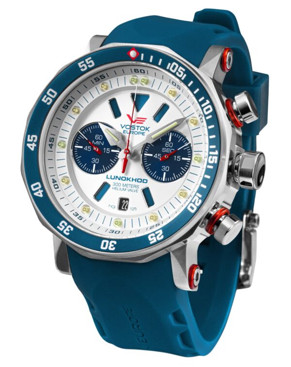 Vostok Europe 6S21-620A630-BLAU Herrenuhr Chronograph Lunokhod 2 mit blauem Band