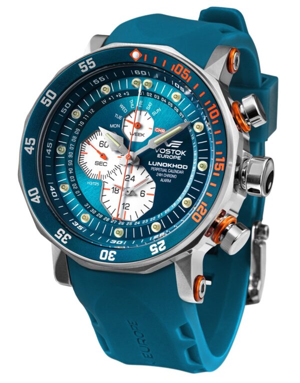 Vostok Europe YM86-620A636-BLAU Herren-Uhr Multifunktion Lunokhod 2 Blau