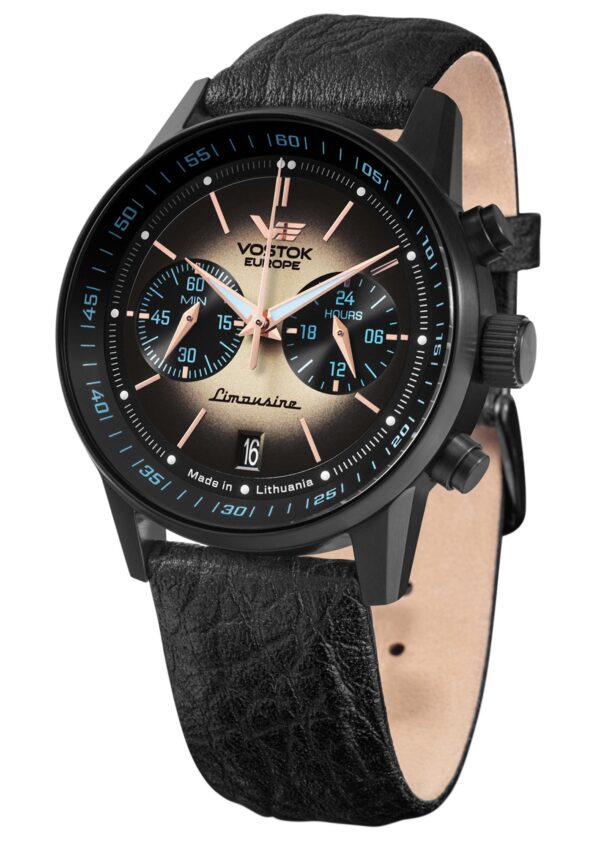 Vostok Europe VK64-560C691 Herrenuhr GAZ 14 Limousine Chronograph Schwarz/Beige