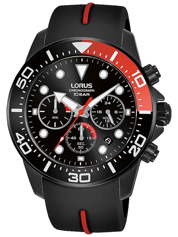 Lorus RT347JX9 Chronograph für Herren Schwarz/Rot