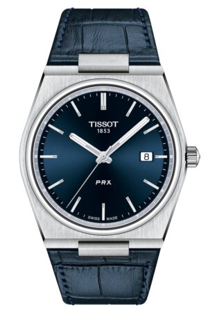 Tissot T137.410.16.041.00 Herren-Armbanduhr PRX 40 205 mit Lederband Blau