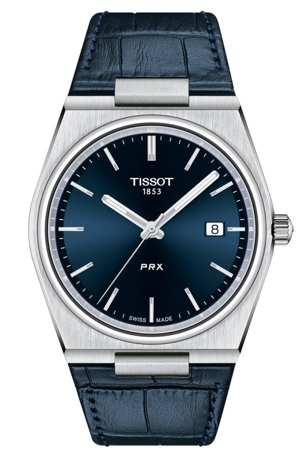 Tissot T137.410.16.041.00 Herren-Armbanduhr PRX 40 205 mit Lederband Blau