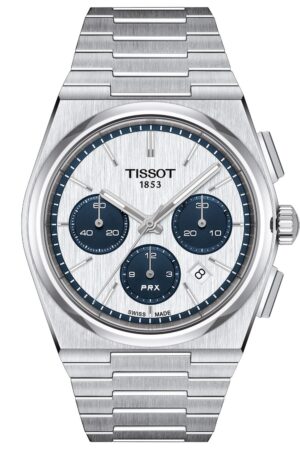 Tissot T137.427.11.011.01 Herrenuhr Automatik PRX Chronograph Silber/Blau