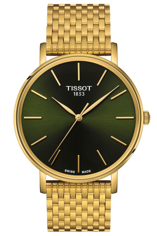 Tissot T143.410.33.091.00 Herrenuhr Everytime Goldfarben/Grün