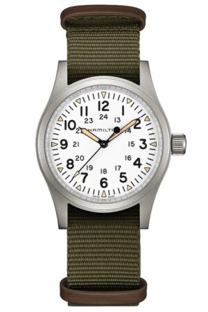 Hamilton H69439411 Handaufzugsuhr Khaki Field Mechanical Grün/Weiß 38 mm