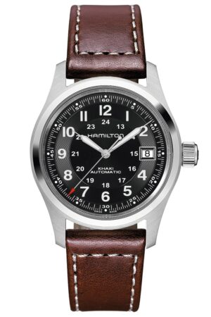 Hamilton H70455533 Automatik Armbanduhr Khaki Field Auto 38 mm Braun/Schwarz