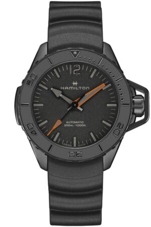 Hamilton H77845330 Herren-Taucheruhr Khaki Navy Frogman Schwarz