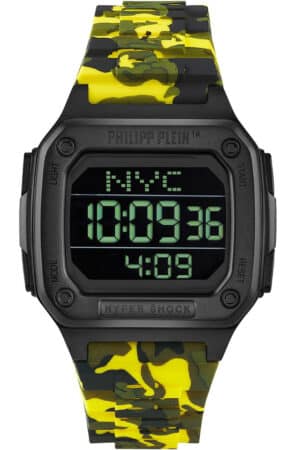 Philipp Plein PWHAA1722 Digitaluhr Hyper $hock Camouflage Gelb