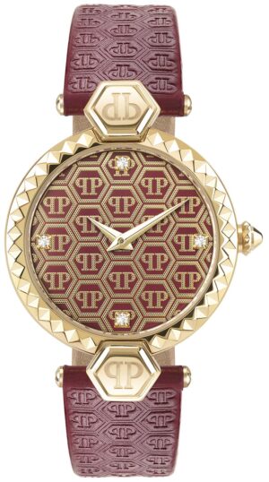 Philipp Plein PWEAA0221 Damenuhr Plein Couture Rot/Goldfarben