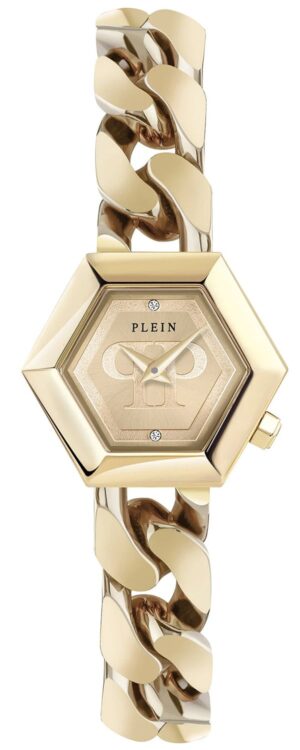 Philipp Plein PWWBA0323 Damenarmbanduhr The Hexagon Groumette Goldfarben