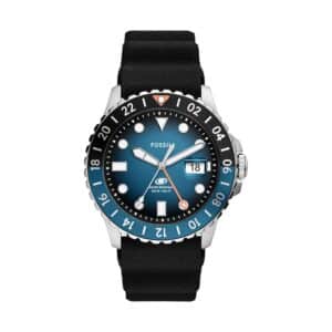 Fossil Herrenuhr FOSSIL BLUE GMT FS6049 Edelstahl